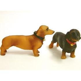 Dolls House Dachshund Dogs x2