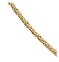 14k Yellow Gold 1mm Italian Round Wheat Chain Necklace, 24"