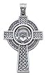 Charm - 14kt White Gold Claddaugh Cross Pendant