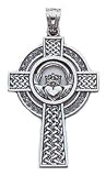 14kt White Gold Claddaugh Cross - D1522