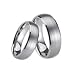 (2) Ring Set 8mm Men's & 6mm Women Tungsten Carbide Brush Dome Engagement Wedding Bands (Available Sizes 4-15 Including Half Sizes)