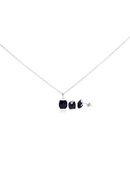 Nickel Free Sterling Silver Necklace & Earring Sets Black CZ Set Pendant Dimensions: L 18.5mm X W 10mm Weight: 2.6Grams Adjustable 16"-18" Chain Included Earrings: Dimensions: L 10mm X W 8mm Weight: 3.8Grams