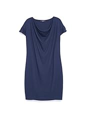 Plus Size Short Sleeves Elastane/Polyester/Viscose Cowl Neck Short  Dress With a Ribbon 