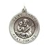 St. Joseph Sterling Silver Medal Pendant 18" Steel Necklace Chain