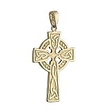 14k Gold Double Sided Celtic Cross Pendant - Made in Ireland