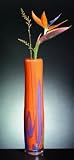 Orange, Green, and Blue Tall Narrow Vase