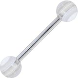 Layered STRIPED WHITE Barbell Tongue Ring