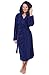 Alexander Del Rossa Womens Turkish Terry Cloth Robe, Thick Hooded Bathrobe, Small-Medium Navy Blue (A0105WNBMD)