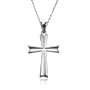 Sterling Silver Cross Pendant, 18"