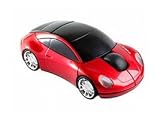 Souris optique USB sans fil pour PC - en forme Porsche - Rouge