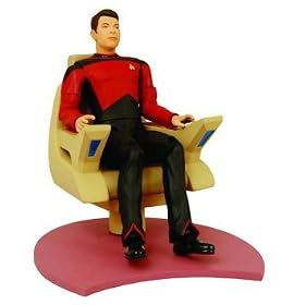 Star Trek Commander William Riker w  Command Chair Action Figure by Art Asylum