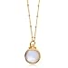Moonstone Round Necklace in 24 Karat Gold