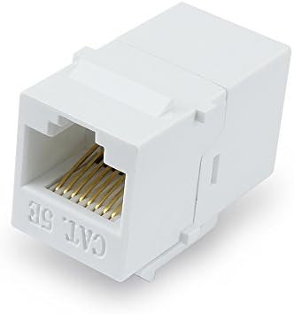 VICTEK 10-Pack Cat5e Punch Down Keystone Jack RJ45 Coupler Female to Female Inline Coupler - White