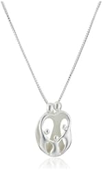 Sterling Silver "Loving Family" Parents With Three Children Pendant Necklace, 18"