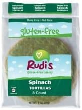 Rudis Gluten Free Spinach Tortillas, 9 Ounce -- 12 per case.