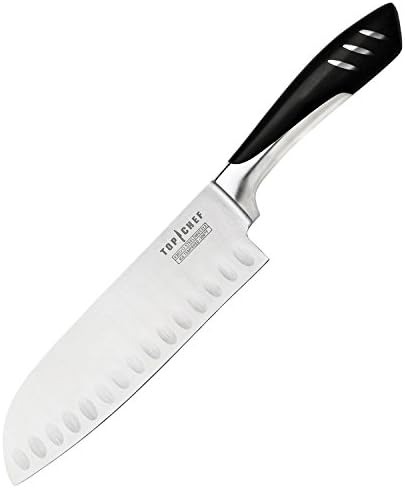 Premium 7 Inch Polished Hollow Ground Stainless Steel Santoku Kitchen Knife