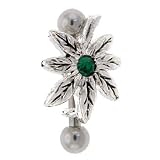 Emerald Green GEM GANGA Leaf Eyebrow Ring