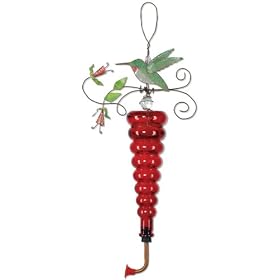 Sunset Vista Designs Enchanted Garden Collection Hummingbird Decorated Hummingbird Feeder