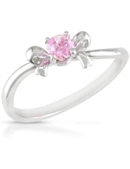 10k White Gold Pink Diamond Fashion Ring, (0.2 cttw)