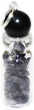 FairyBellsKart Energised Iolite Crystal Bottle (Set of 5) For Meditation, Vaastu, Geopathic Stress, Pendant