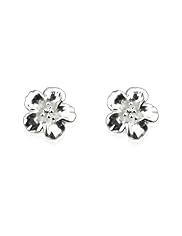 Sterling Silver Hibiscus Stud Earrings
