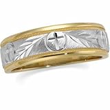 14k Two-Tone Bridal Engagement Ring Tapered Duo - Size 11 - JewelryWeb