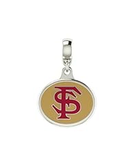 Florida State Seminoles Collegiate Drop Charm Fits Most Pandora Style Bracelets Including Pandora, Chamilia, Zable, Troll and More. High Quality Bead in Stock for Fast Shipping.