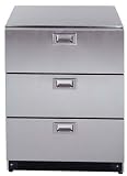Summit SP6DS 24 Triple Drawer Refrigerator with Fan Cooled Compressor, Adjustable Thermostat, Magnetic Gaskets and All Stainless Steel Finish: Recessed Handles