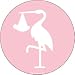 Fridgedoor It's A Girl Pink Stork Car Magnet Image