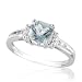 Aquamarine and Diamond Ring - Size 7