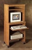 RUSH Computer Trolley, Americus, Oak finish, 54.5H x 24.5W x 20.5D