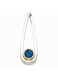 14K Two-Tone Gold Chatham Created Sapphire Pendant -- LIFETIME WARRANTY