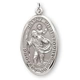 Sterling Silver St Christopher Medal and 24-inch Chain