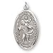 Sterling Silver St Christopher Medal and 24-inch Chain