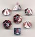 Polyhedral 7-Die Gemini Dice Set - Black-White with Red