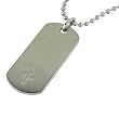 Stainless Steel Dog Tag Cross Pendant with Diamond-Accent, 22''