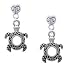 Small Open Turtle - Silver Plated Mini Heart Charm Earrings [Jewelry]