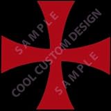 Knights Templar Cross Window Decal - Red