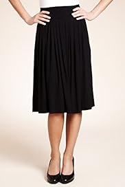 A Line Plain Pleated Jersey Skirt