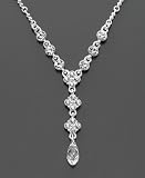 Givenchy Silvertone Crystal Cluster Drop Necklace