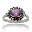 Bold Amethyst Modern Oval Ring in Solid Sterling Silver