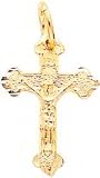 10K Gold INRI Crucifix Charm