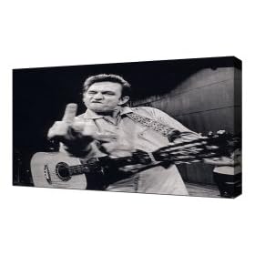 Johnny-Cash-2 - Canvas Art Print - Framed Size 20"x30" - Premium Quality Canvas - Professionally Gallery Wrapped On A 2" Deep Chunky Frame - Ready To Hang