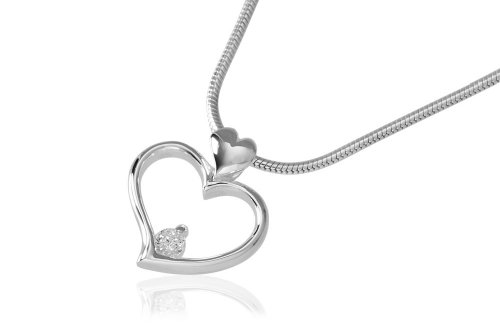 Vinani Anhaenger Herz mit Kette 42cm Zirkonia Silber 925 AZH42 Preisvergleich