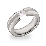 Eve's Addiction Floating Brilliant Cut CZ Stainless Steel Ring