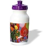 318O48AEPXL. SL160  Sandy Mertens Celebrations   Happy Birthday with Flowers and Balloons   Water Bottles