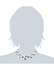 3-Row Freshwater Cultured Pearl with Diamond Cut Beads Necklace