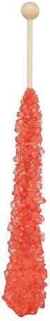 Classic Rock Candy on Swizzle Stick, Individually Wrapped, 12 Count (Red - Strawberry)