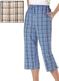 Plaid Seersucker Capris - Sizes: 8, 10, 12, 14, 16, Color Blue, Size 14