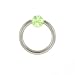 STAINLESS STEEL HOOPS WITH BALL LIGHT GREEN WITH GLITTER Gauge: 14, Ball Size: 4.5mm, Length: 12mm Sold as a Pair